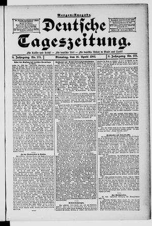 Deutsche Tageszeitung vom 16.04.1901