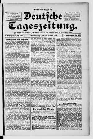 Deutsche Tageszeitung vom 18.04.1901