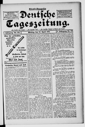 Deutsche Tageszeitung vom 22.04.1901