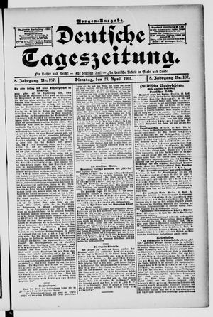 Deutsche Tageszeitung vom 23.04.1901