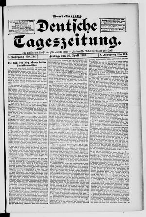 Deutsche Tageszeitung vom 26.04.1901