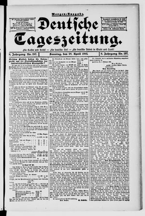 Deutsche Tageszeitung vom 28.04.1901