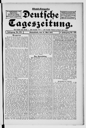 Deutsche Tageszeitung vom 11.05.1901