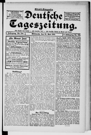 Deutsche Tageszeitung vom 22.05.1901