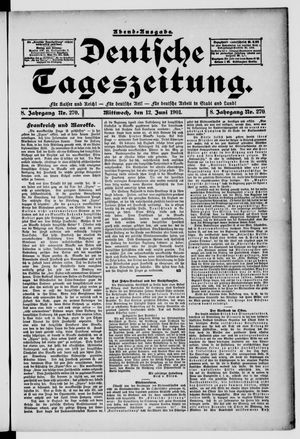 Deutsche Tageszeitung vom 12.06.1901