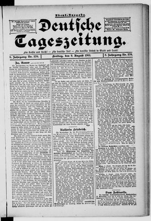 Deutsche Tageszeitung vom 09.08.1901