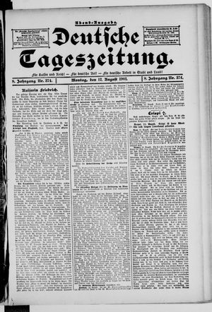 Deutsche Tageszeitung vom 12.08.1901