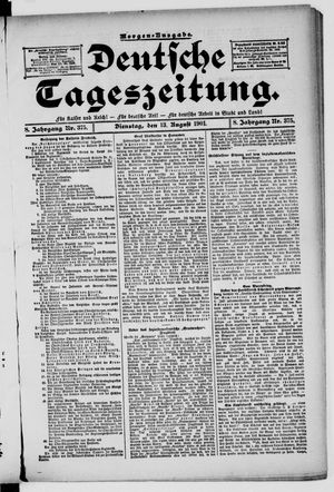 Deutsche Tageszeitung vom 13.08.1901