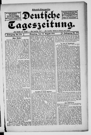 Deutsche Tageszeitung vom 13.08.1901