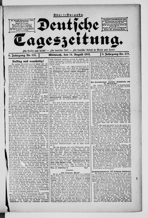Deutsche Tageszeitung vom 14.08.1901