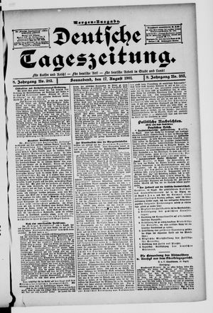 Deutsche Tageszeitung vom 17.08.1901
