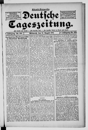 Deutsche Tageszeitung vom 21.08.1901