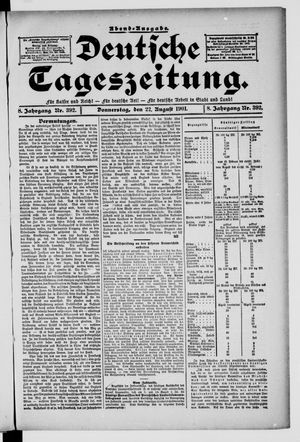 Deutsche Tageszeitung vom 22.08.1901