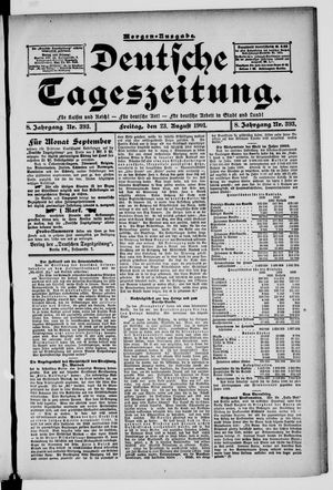 Deutsche Tageszeitung vom 23.08.1901