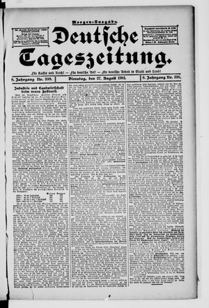 Deutsche Tageszeitung vom 27.08.1901