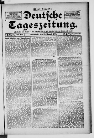 Deutsche Tageszeitung vom 28.08.1901