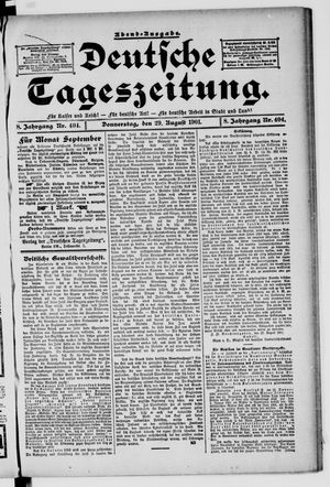 Deutsche Tageszeitung vom 29.08.1901