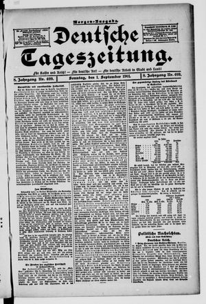 Deutsche Tageszeitung vom 01.09.1901