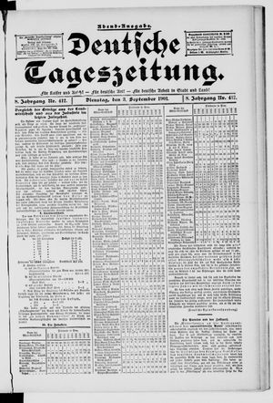 Deutsche Tageszeitung vom 03.09.1901
