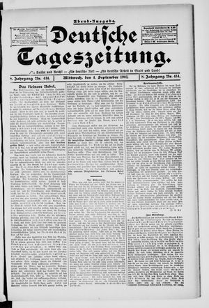 Deutsche Tageszeitung vom 04.09.1901