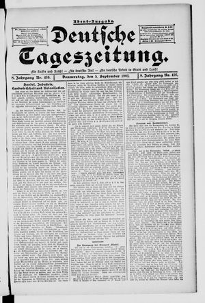 Deutsche Tageszeitung vom 05.09.1901