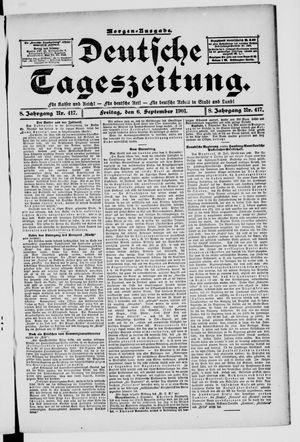 Deutsche Tageszeitung vom 06.09.1901