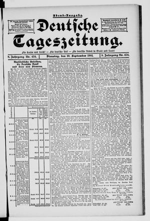 Deutsche Tageszeitung vom 10.09.1901