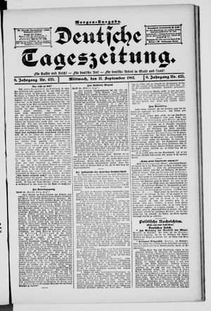 Deutsche Tageszeitung vom 11.09.1901