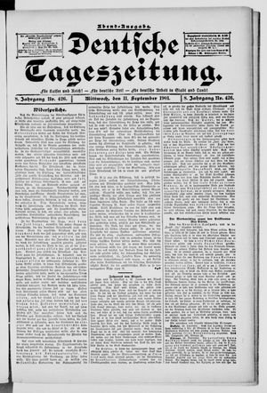 Deutsche Tageszeitung vom 11.09.1901