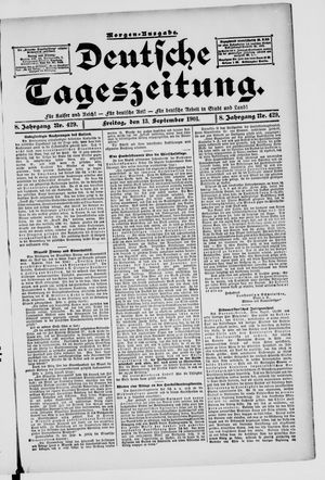 Deutsche Tageszeitung vom 13.09.1901