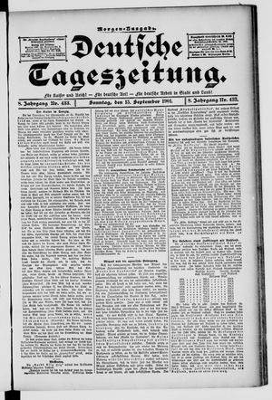 Deutsche Tageszeitung vom 15.09.1901