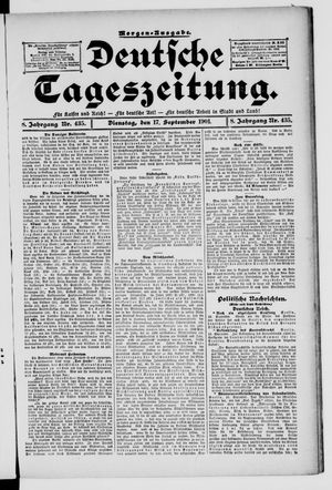 Deutsche Tageszeitung vom 17.09.1901