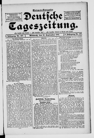 Deutsche Tageszeitung vom 18.09.1901