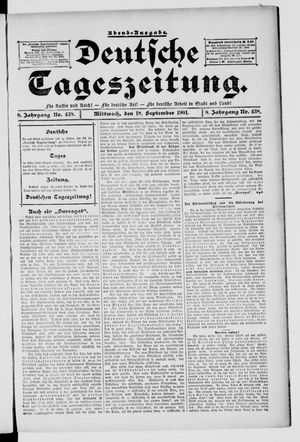 Deutsche Tageszeitung vom 18.09.1901