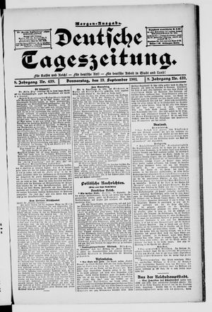 Deutsche Tageszeitung vom 19.09.1901