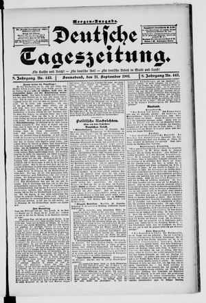 Deutsche Tageszeitung vom 21.09.1901