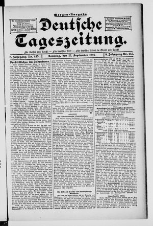 Deutsche Tageszeitung vom 22.09.1901