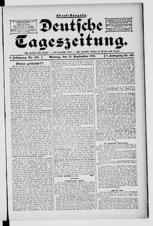 Deutsche Tageszeitung vom 23.09.1901