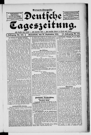 Deutsche Tageszeitung vom 28.09.1901