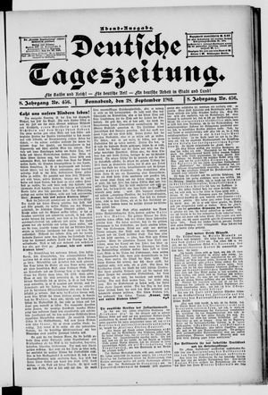 Deutsche Tageszeitung vom 28.09.1901