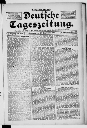 Deutsche Tageszeitung vom 29.09.1901