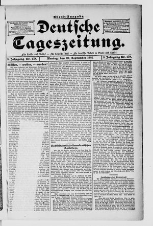 Deutsche Tageszeitung vom 30.09.1901