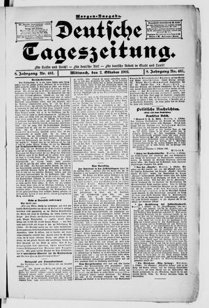 Deutsche Tageszeitung vom 02.10.1901