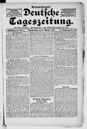 Deutsche Tageszeitung vom 03.10.1901