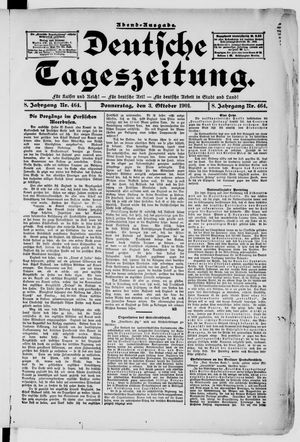 Deutsche Tageszeitung vom 03.10.1901