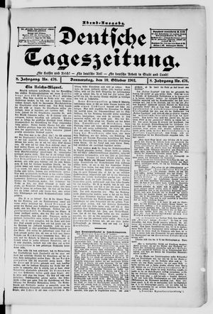 Deutsche Tageszeitung vom 10.10.1901