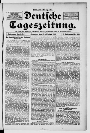 Deutsche Tageszeitung vom 27.10.1901
