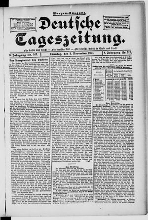 Deutsche Tageszeitung vom 03.11.1901
