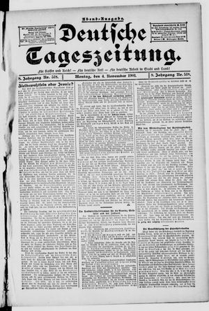 Deutsche Tageszeitung vom 04.11.1901