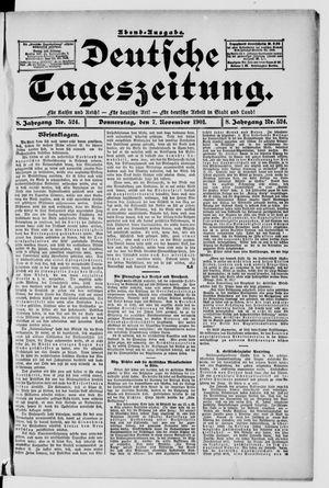 Deutsche Tageszeitung vom 07.11.1901